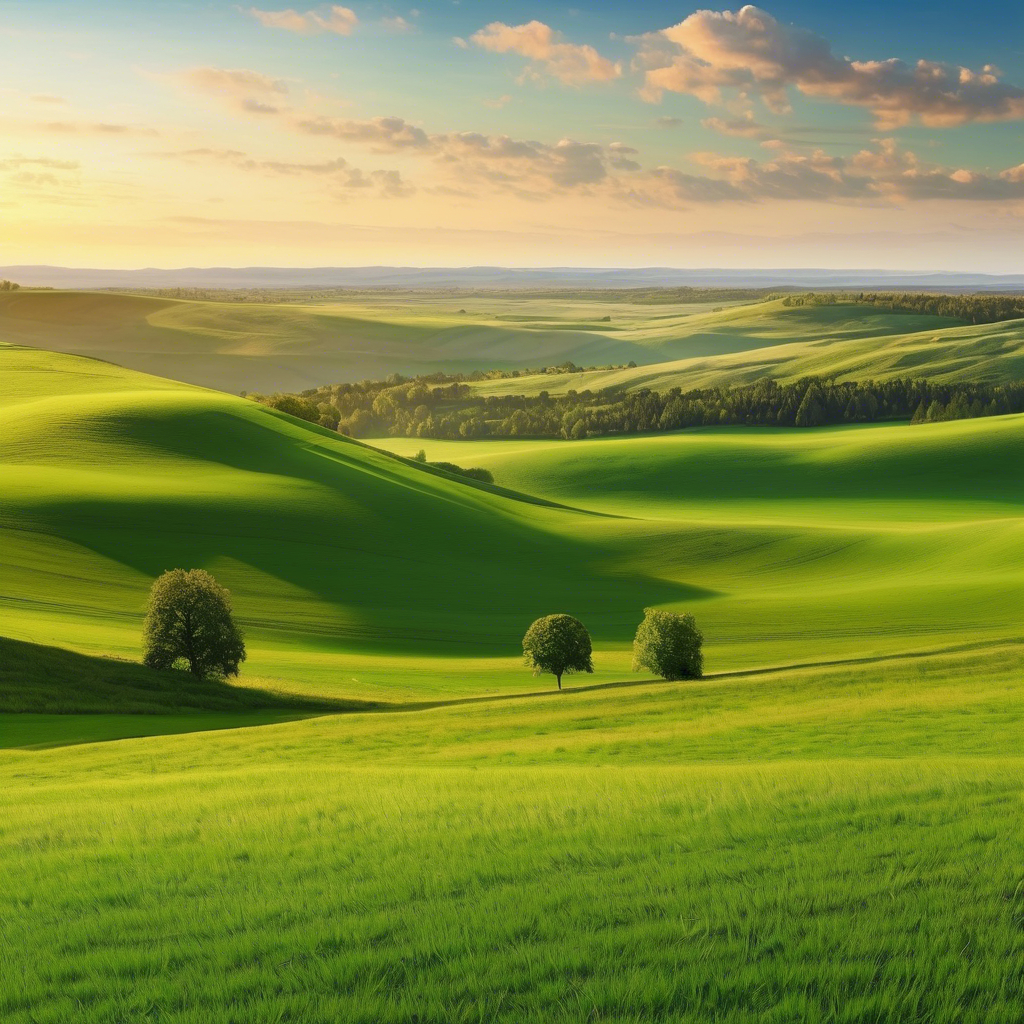 Rolling green meadow
